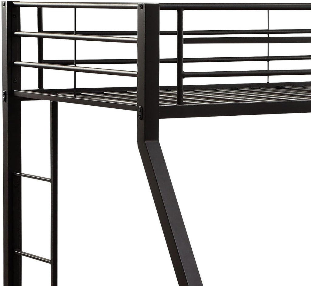 Sandy Black Twin XL,Queen Bunk Bed with Built in Ladder