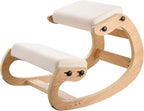 VEVOR Ergonomic Kneeling Chair, Wooden Posture Knee Chair with Adjustable Thick Foam Cushions & Solid Wood Frame, Adjustable Height, Relief for Neck or Back Pain for Home, Office or Meditation, Beige