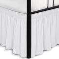 Biscaynebay Wrap Around Bed Skirts with Split Corners for Queen Beds 15" Drop, White Adjustable Elastic Dust Ruffles Easy Fit Wrinkle Resistant Silky Luxurious Fabric Machine Washable