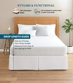 Egyptian Cotton Split Corner Bed Skirt King Size with 9" Drop Length, Platform Style with Easy Fit, Classic Tailored Look, Hotel Quality Bed-Skirts (White, Solid)