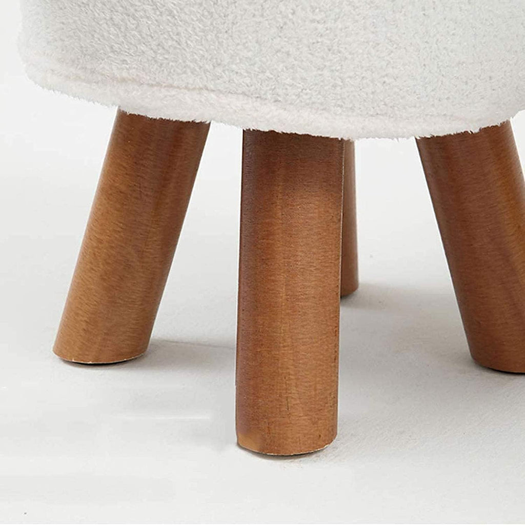 BABYCE Ottoman Stool Animal Shaped Ottoman,upholstered Tray Ride-on Footrest Stool Solid Wood Padded Seat Bench Storage Footstool