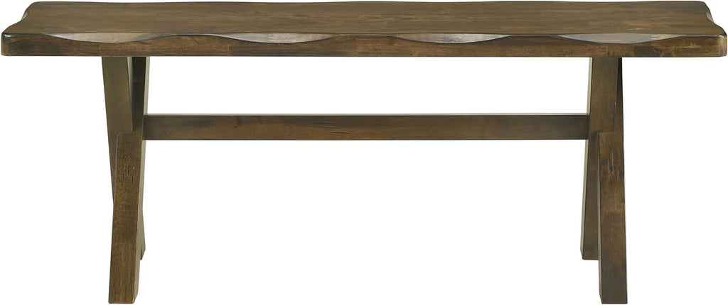 Coaster Home Furnishings - Alston - 47-Inch Solid Wood Dining Bench - Rustic Farmhouse Style with Knotty Nutmeg Finish & Worn Edges - Dining Room, Kitchen - Brown - 106383