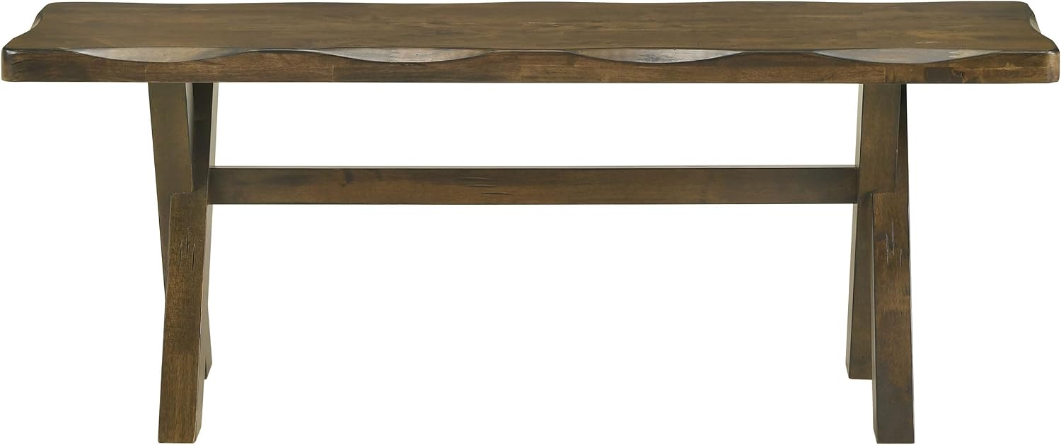 Coaster Home Furnishings - Alston - 47-Inch Solid Wood Dining Bench - Rustic Farmhouse Style with Knotty Nutmeg Finish & Worn Edges - Dining Room, Kitchen - Brown - 106383