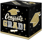 Gatherfun Graduation Decorations 2026 Graduation Box Graduation Card Box for Graduation Gift Graduation Party Favors Decor Party Supplies （Black and Gold）