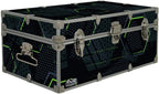 C&N Footlockers Designer Storage Trunks - Hi-Tech Themes - 32 x 18 x 13.5 Inches - Durable and Built to Last - Lockable (Glowing Hexagons)