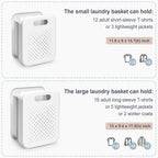Goderewild Collapsible Laundry Basket, Space-Saving Wall-Mounted Hamper, Detachable Hanging Organizer for Home, Dorms, RVs, Measures 11.8" x 8" x 14.7" In (White)