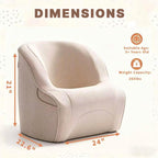Kids Bean Bag Chair, Toddler Couch with Storage Pocket, Soft Foam Baby Lounger for Playroom, Space-Saving Floor Chair for Boys & Girls (Child's Chair)