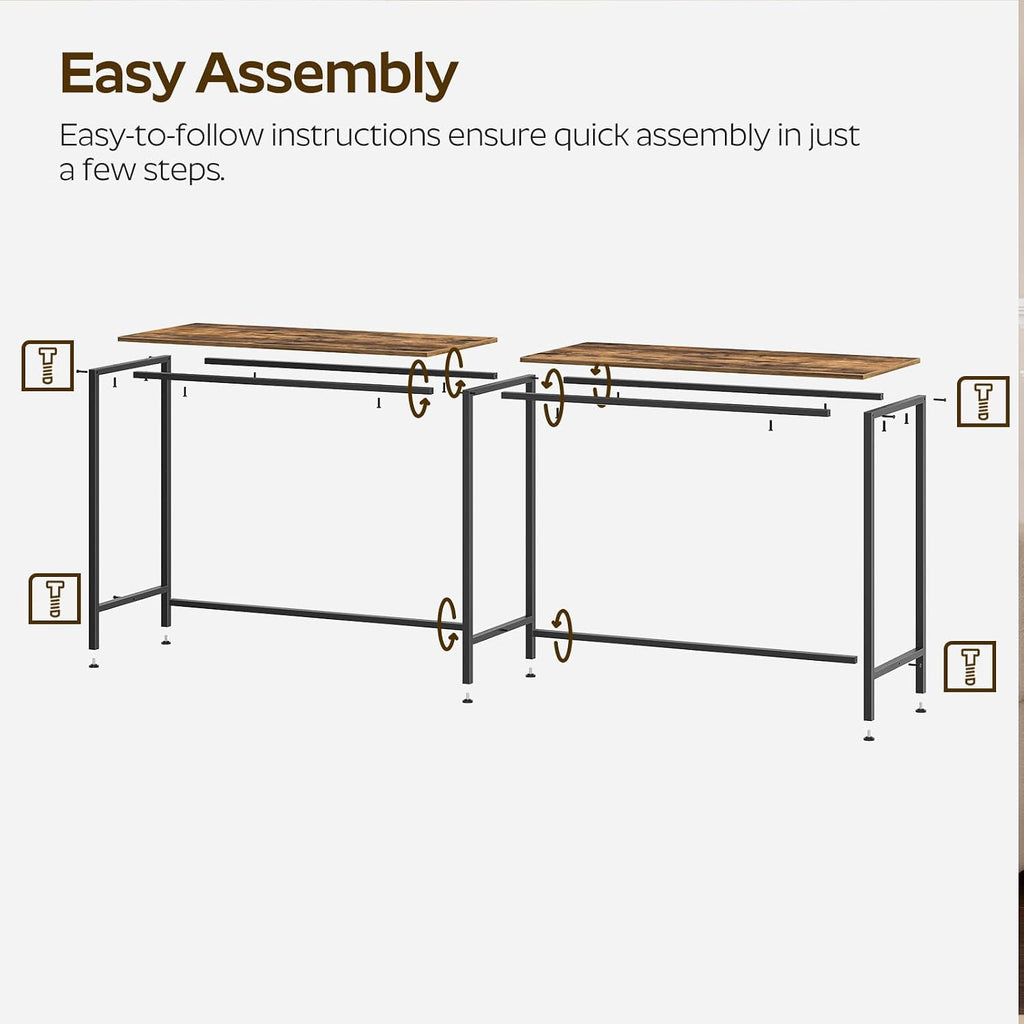 YATINEY 78.7" Long Bar Table, Counter Bar Height Table, High Top Table, Rectangular Hightop Bar Pub, for Kitchen, Living Room, Entryway, Rustic Brown and Black BT20BR