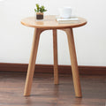 Round End Table, Solid Oak Wood Side Table for Living Room, Bedroom Nightstand, Small Coffee Table with Round Design, 3-Leg Stable Structure, Natural Oak