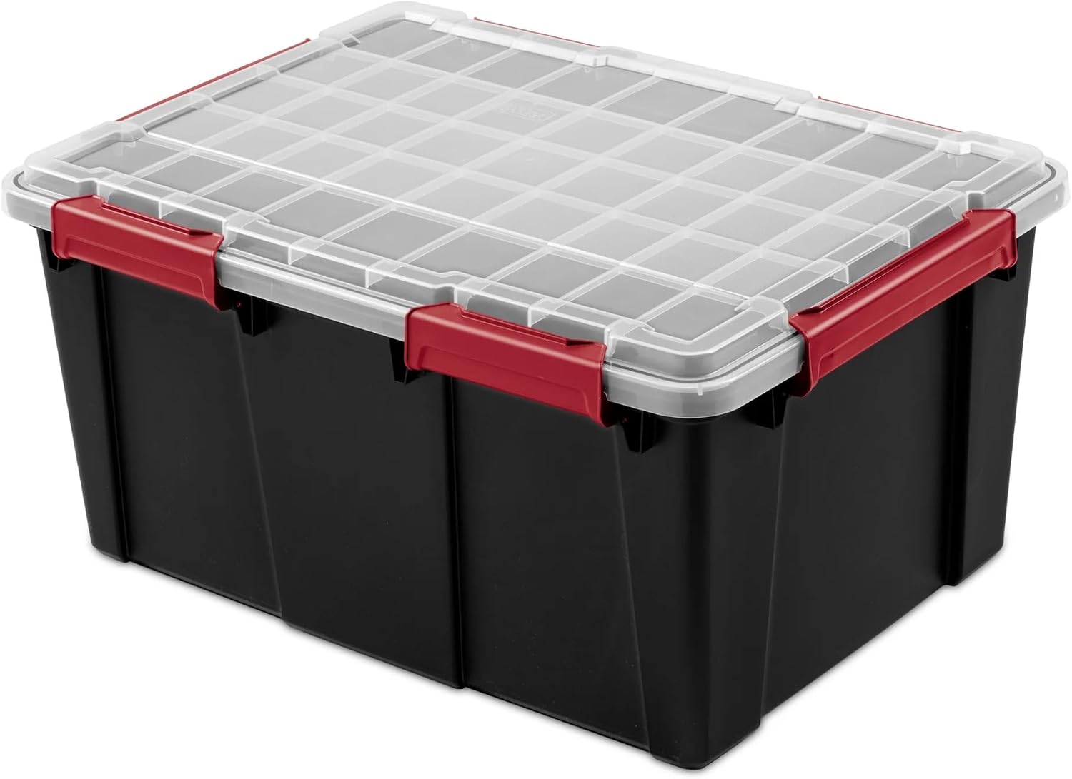 Large 20 Gallon Gasket Tote with Lid, Waterproof Plastic Storage Bin IP68 Dustproof & Submersible, Heavy Duty Latch & Seal Box for Basement Garage, Black (2 Pack)