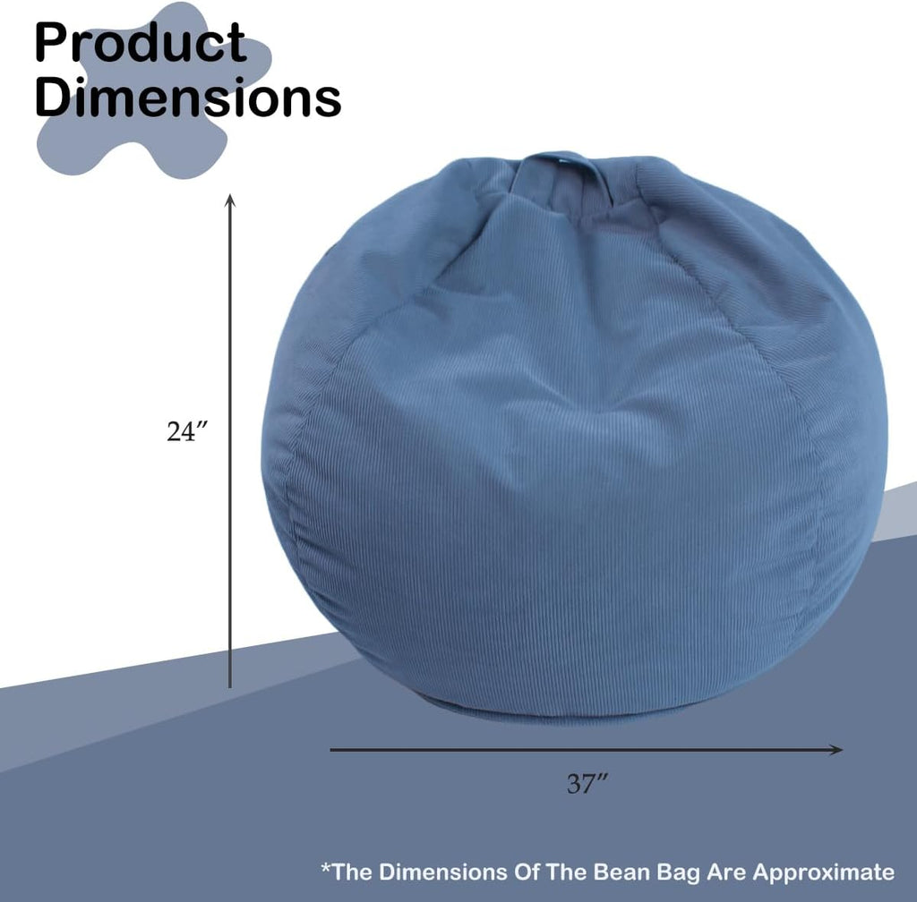 LPMOERA 3FT Memory Foam Filling Bean Bag Chair Blue