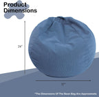 LPMOERA 3FT Memory Foam Filling Bean Bag Chair Blue