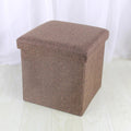 Small Storage Ottoman Foldable Cube Stool,Square Foot Rest Stool for Living Room Bedroom,Toy Box Storage Chest Collapsible Padded Seat Ottoman (Coffee,12x12x12inch)