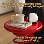 Spring Shaped Minimalist Round Side Table(Color:Red)