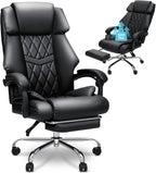 HOFFREE Office Chair Big and Tall 500lbs Ergonomic Chair for Heavy People Extra Wide Seat Computer Desk Chair with Footrest Black
