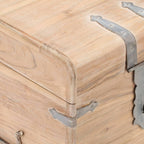 vidaXL White Solid Acacia Wood Chest in White