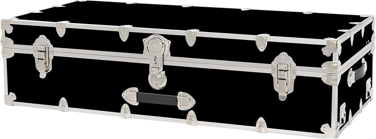 Rhino Trunk & Case Trundle Home Storage & College Trunk - 44”x20”x12” - 1500+ lbs Capacity. USA Made Secure Under-Dorm Bed Footlocker for Clothes and Food, and Underbed Shoe Storage Box