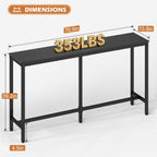 FDW 71” Bar Table, Bar Height Pub Table with Sturdy Legs & Adjustable Foot Pads, Counter Height Dining Table for Bar, Pub, Kitchen, Dining Room, Coffee Shop – Black