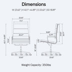Genuine Leather Office Chair, Padded Executive Desk Chair with Arms, Wheels, Lumbar Support, Aluminum Base (Light Brown, High-Back)