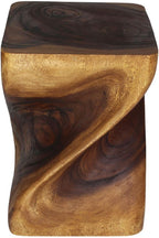 Haussmann Valeris Solid Square Twisted End Table 14 in SQ x 20 in H Walnut