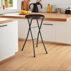 Folding Stool,24-Inch Collapsible Stool,Portable Stool with 200lb Capacity,Suitable for Indoor or Outdoor Use,Black