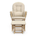 Storkcraft Premium Hoop Glider & Ottoman (Natural/Beige) — GREENGUARD Gold Certified Nursery Glider, Solid Wood Craftsmanship, Smooth-Gliding Nursery Chair and Ottoman, Award-Winning