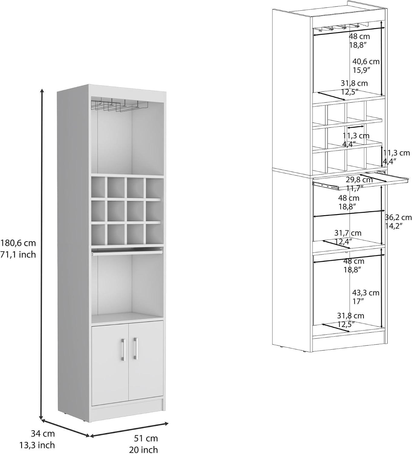 Modern Cabinet 5-Tier, Wine Cabinet with 5 Shelves, for Kitchen Living Room Hallway,for Kitchen Home