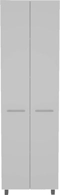23.6" D*14.5" W*78.7" H Freestanding Kitchen Pantry with 4 Shelves, Double Door, Rectangular Storage Cabinet, Modern Minimalist, for Living Room, Dining Room, White