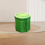 Folding Storage Ottoman Foot Rest Stool Toy Storage Box Seat Chest for Bedroom Office, Lemon