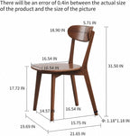 Walnut Dining Chair – Single Kitchen Side Chair, FAS Grade Solid Oak Wood Frame, Mid-Century Modern Curved Back, Commercial-Grade 400 lb Capacity for Dining Room or Replacement