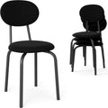 Murago Stackable Dining Chairs Set of 4, Stackable Waiting Room Chairs, Stacking Kitchen Chairs with Upholstered Back and Seat with Dense Foam Cushions, Steel Frame with 400 Lb. Capacity, Black