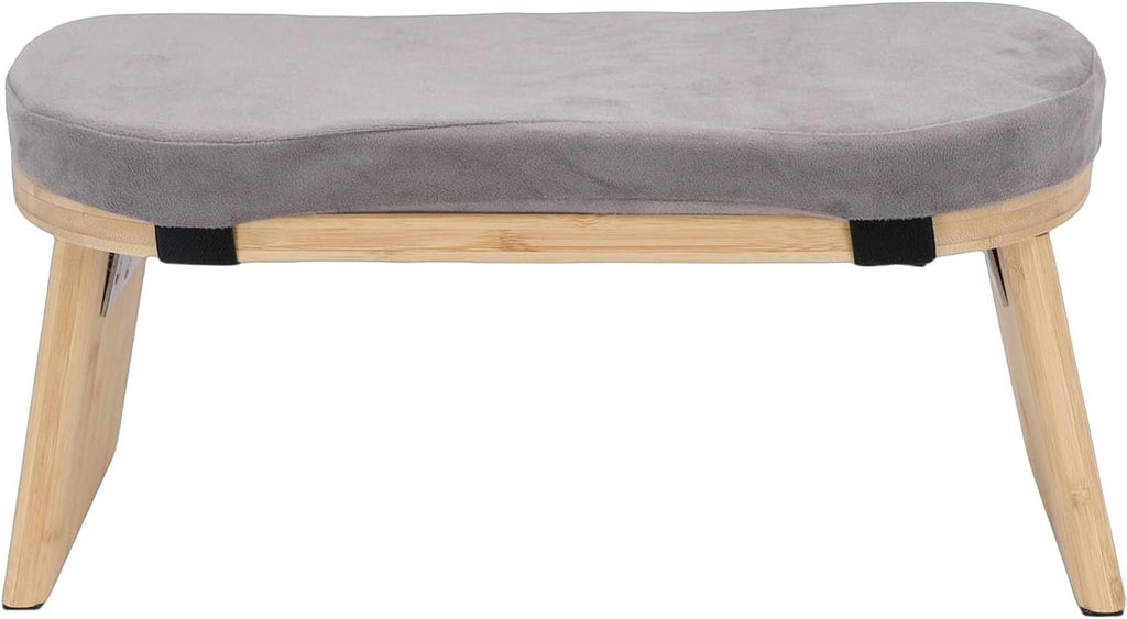 Meditation Bench Wooden Comfortable Folding Kneeling Stool for Relaxation Zen Practices Grey 1 Unit