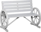 Wooden Wagon Wheel Bench