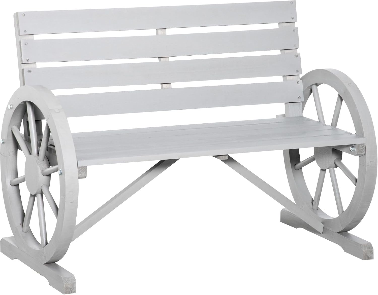 Wooden Wagon Wheel Bench