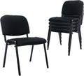 ROCITY Waiting Room Chairs Set of 5 Stackable Conference Room Chairs Mesh Office Reception Chair for Guest, School Breakroom Banquet Church Lobby (Mesh-Cushion,Black,5PCS)
