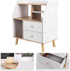 Nightstand with 2 Drawers, Modern Bedside Table Simple Bedside Storage Locker Nordic Bedside Storage Cabinet for Home Bedroom