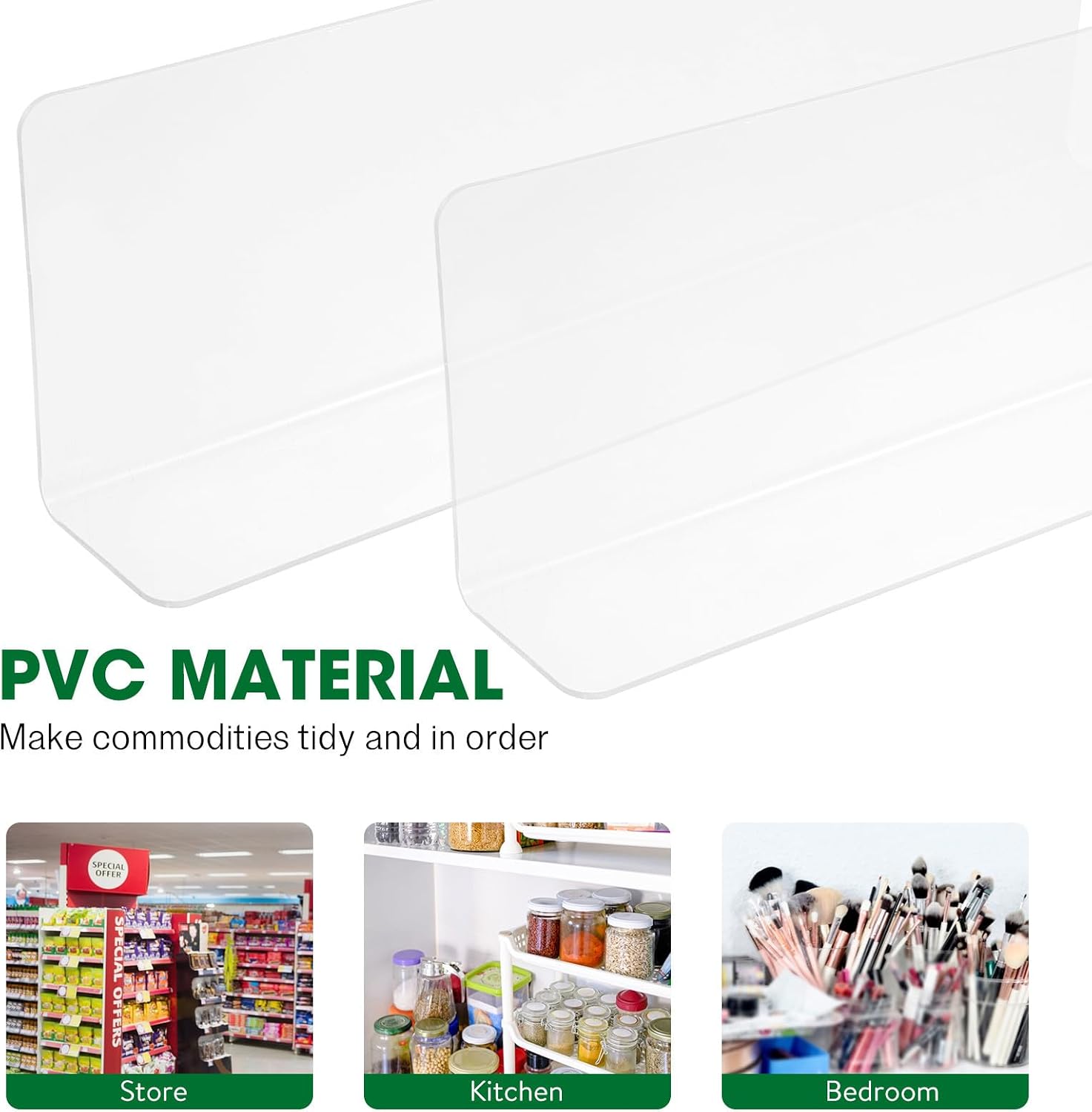 Homoyoyo 10pcs L-Shaped PVC Closet Dividers 20cm High Plastic Shelf Organizers for Cabinet and Dresser Storage Separation