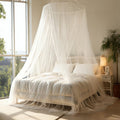 Bed Canopy Mosquito Net for Bed, White Mesh Canopy Dome Mosquito Netting Bed Tent Curtains for Girls Room Decor, Mosquitero para Cama, Pabellones para Camas De Adultos（White）