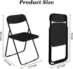 Folding Chair, 2 Pack Plastic Chair, Black | Breathable folding chair with steel frame, 300lbs capacity. Portable & stackable for indoor, outdoor, events & parties.