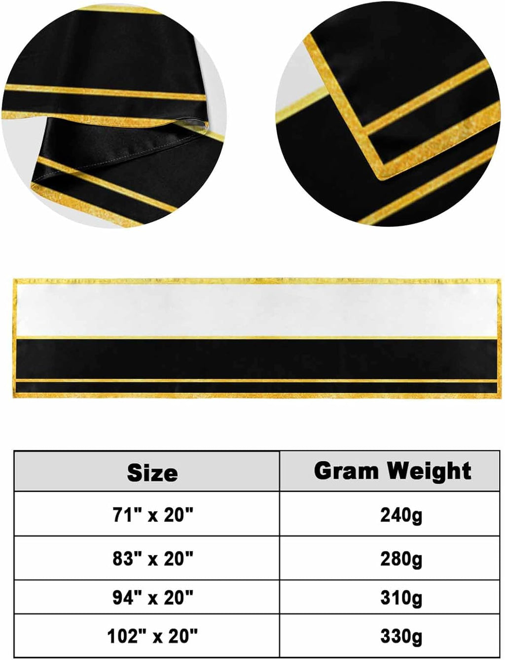 Modern Black Gold Bed Runners for Queen Size Beds, Decorative Bed Throws for Foot of Beds, Luxury Bedding Protector Slipcover Minimalist Geometric Yellow Striped Hotel Bedrunners & Scarves, 94"x20"