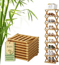 9-Tier No-Assembly Bamboo Shoe Rack, Space Stackable Multi-Storage Organizer, Strong Load-Bearing Capacity, Space-Saving, for Entryway Hallway Closet Bedroom Living Balcony, Natural eco-Friendly‌