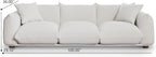 100" Boucle Sofa Couch for Living Room, Cream Cloud Couch, Mid Century Modern 3 Seater Upholstered Couch, Nordic Minimalist Comfy Sofa, Solid Wood Frame Living Room Furniture