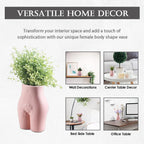 SLS SUPPLY FLORA - Female Body Vase Planter and Desk Organizer, Modern Flower Vase, Chic Feminist Decor and Boho Sculpture for Florals and Succulents, Handmade Ceramic, Blush Pink - Large
