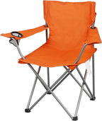 Four-fold Camping Chair with Cup Holder, Bright Orange.