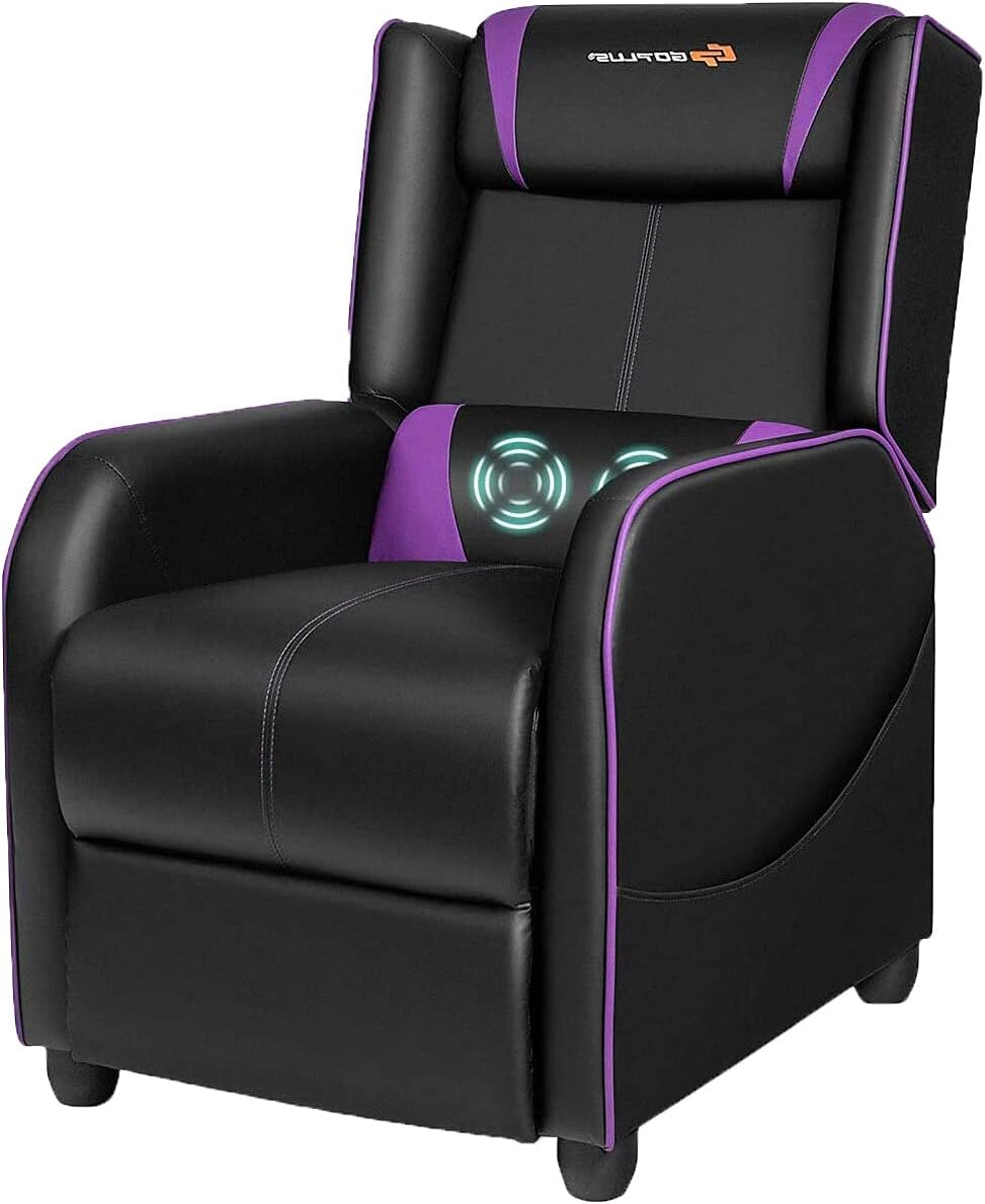 Massage Gaming Recliner Chair, Purple