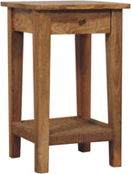 Rope End Table Solid Wood Brown Modern Storage Solution Versatile Room Use Simple and Modern