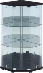 Fuji Boeki 99481 Collection Case, Figure Case, 3 Tiers, Width 21.7 x Depth 17.1 x Height 33.9 inches (55 x 43.5 x 86 cm), Black, Corner Type, Rear Mirror, Assembly Required