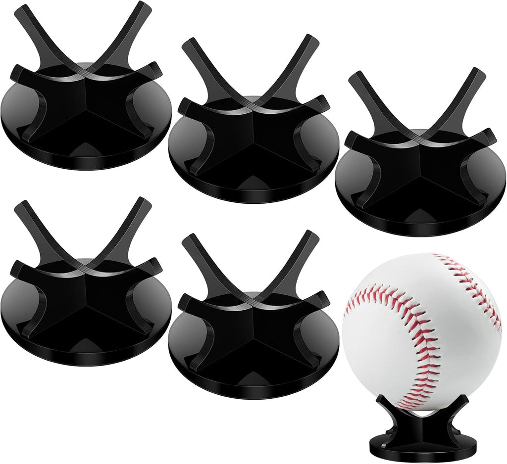 Sumind 6 Pack Small Ball Stand Holder, Clear Baseball Holders for Display, Sport Ball Display Stand Baseball for Golf, Softball, Tennis, Collectible Spheres Decor for Desk & Home, Acrylic