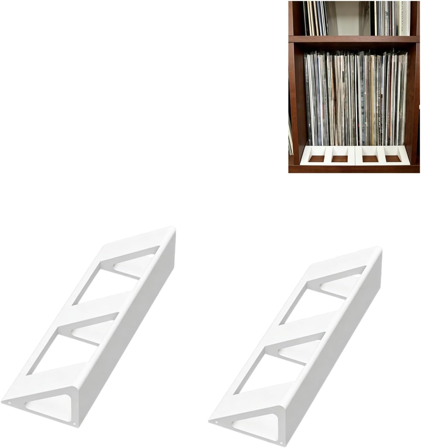 Record Spacer Compatible with IKEA Kallax Shelf, Vinyl Record Divider for Keeping LP Albums Upright, Prevents Leaning and Scratches, Easy Insert Record Shelf Organizer Support 2 Pack