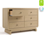 Storkcraft Santorini 6 Drawer Double Dresser, Driftwood | GREENGUARD Gold Certified, Interlocking Drawer System, Premium Wood Dresser Drawer Organizer for Nursery and Kids Bedroom